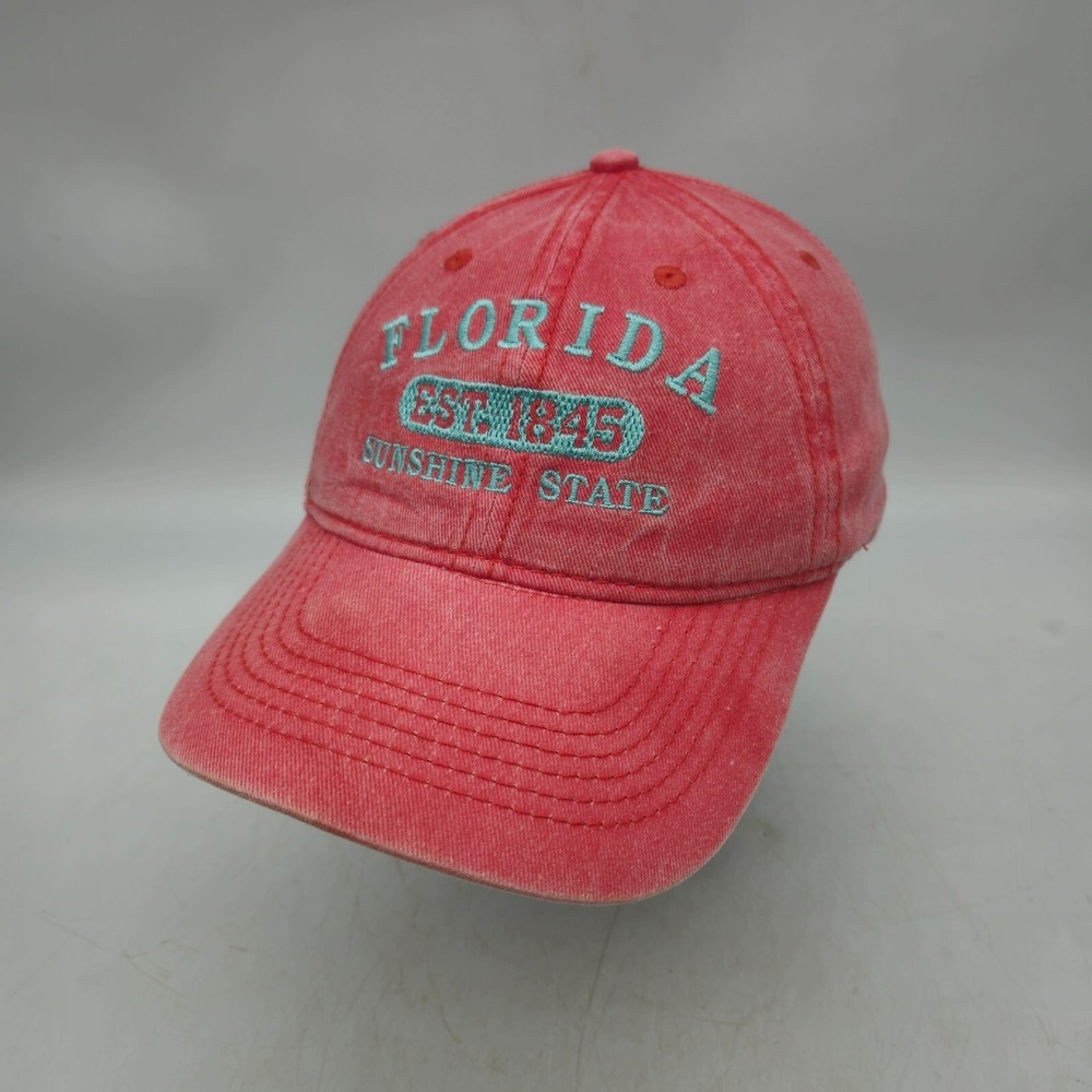 Florida Strapback Hat Baseball Cap Pink Sunshine State City Beach Tourist Womens